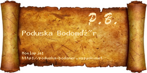 Poduska Bodomér névjegykártya